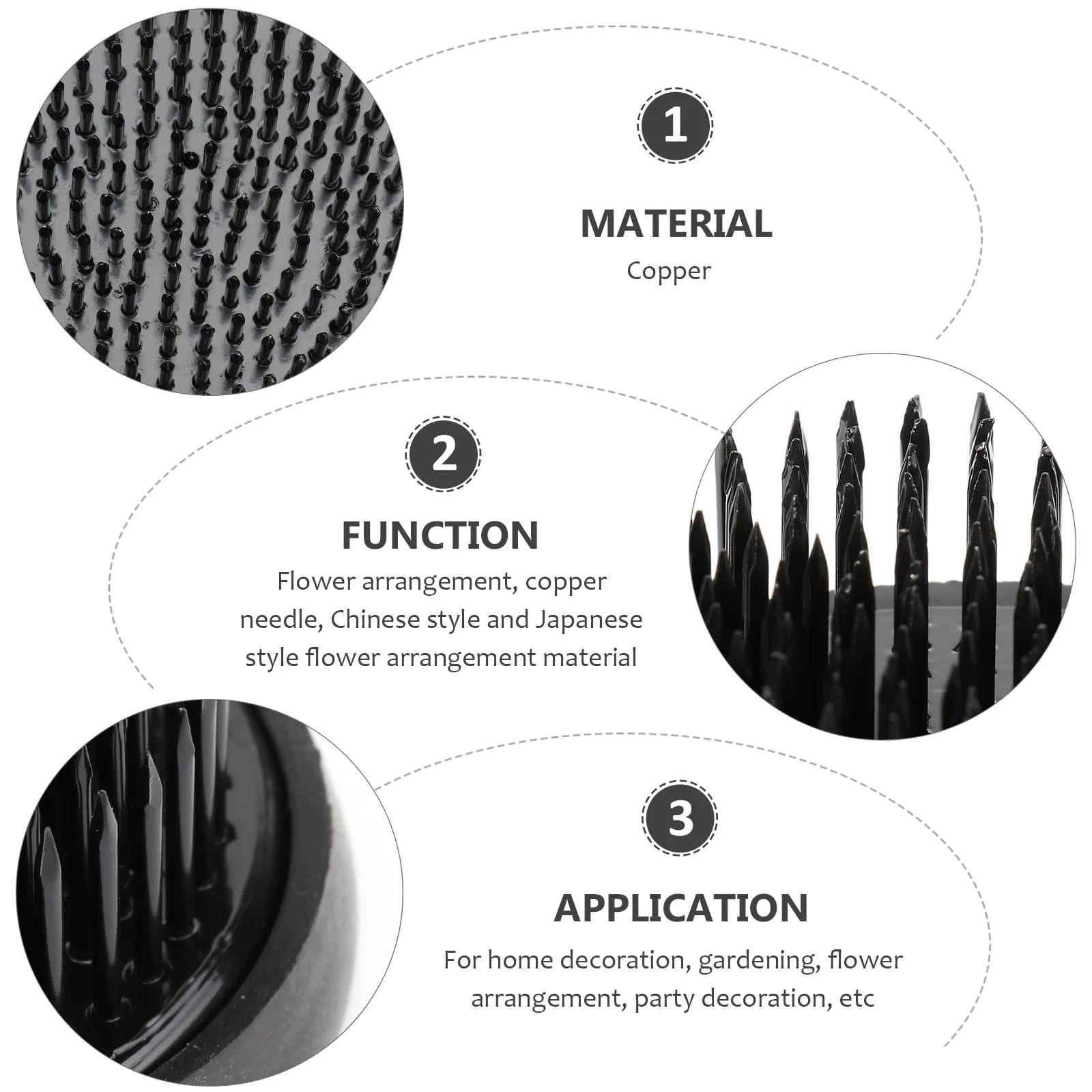 

Flower Arrangement Mountain Holder Material Floral Arranging Needle Japanese Tool Round Pin Fixing