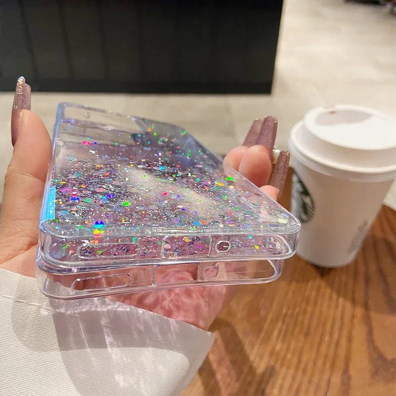 حافظة شفافة لهاتف OPPO Reno13F جليتر ستار ترتر شفاف رقيق للغاية من السيليكون الناعم غطاء خلفي Reno 12 F 13 Pro Plus + 13F Capa