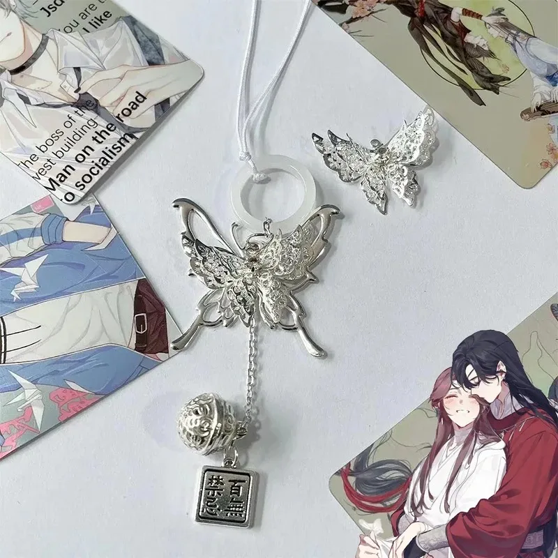

Брелок в стиле аниме Tian Guan Ci Fu Heaven Official’s Blessing Hua Cheng Xie Lian, подвеска в виде колокольчика-бабочки для косплея, брелок для телефона