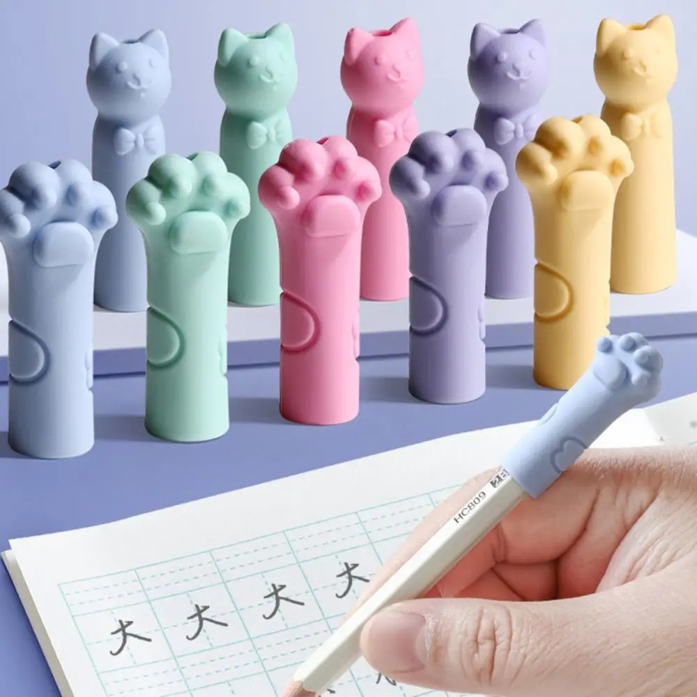 30pcs High Quality Cat Claw Shape Eraser Pencil Cap Dual-purpose Pencil Extender Pen Tip Protector Students