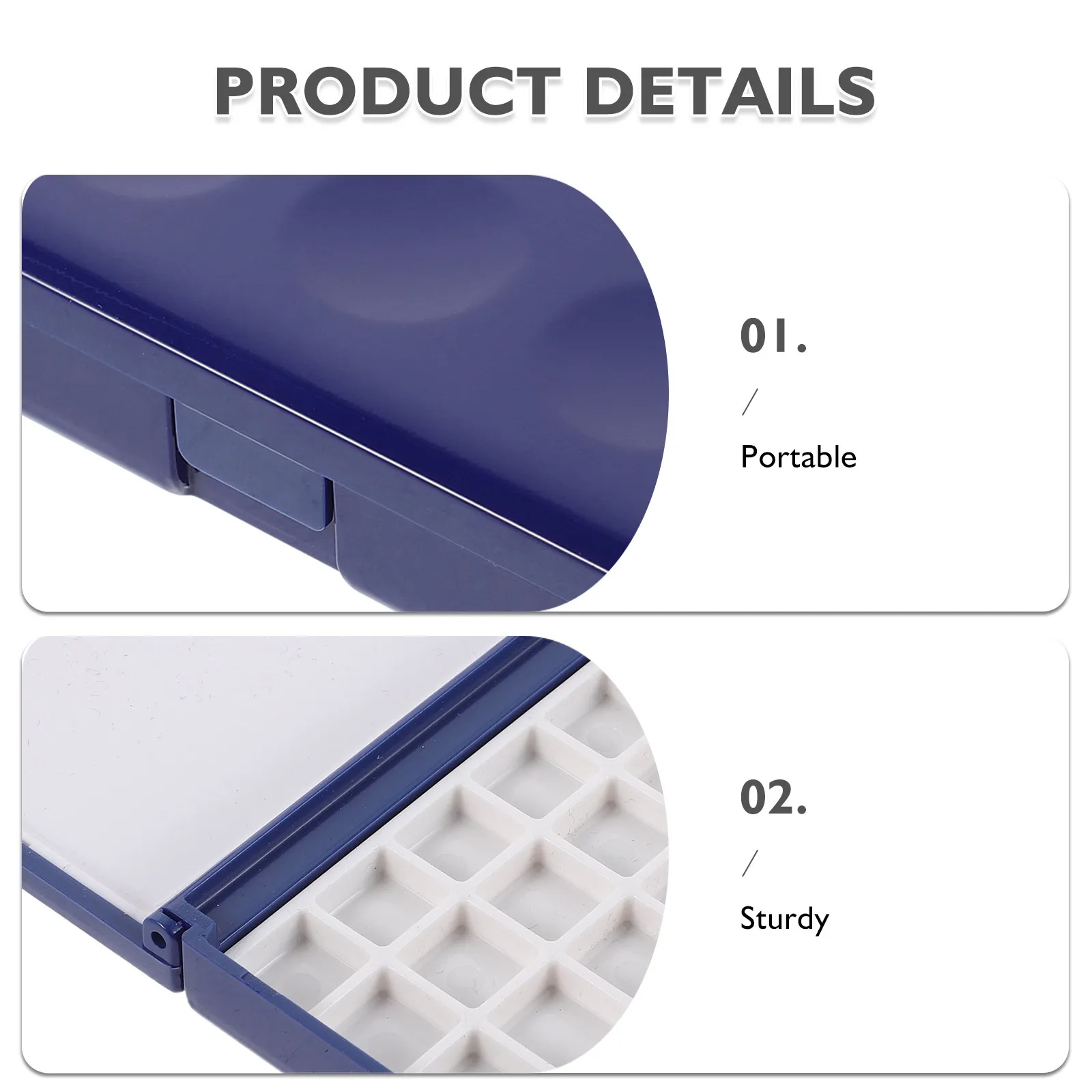 Plastic Watercolor Palette Tray 24-Compartment Paint Mixing Box Lid Artists Beginners Watercolor Painting Palette