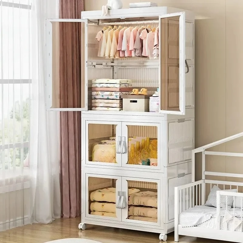 

Wardrobe Storage Cabinet Clothes Closet Folding Furniture Plastic Juguetero Mueble Baby Storage Wardrobes Living Room Cabinets