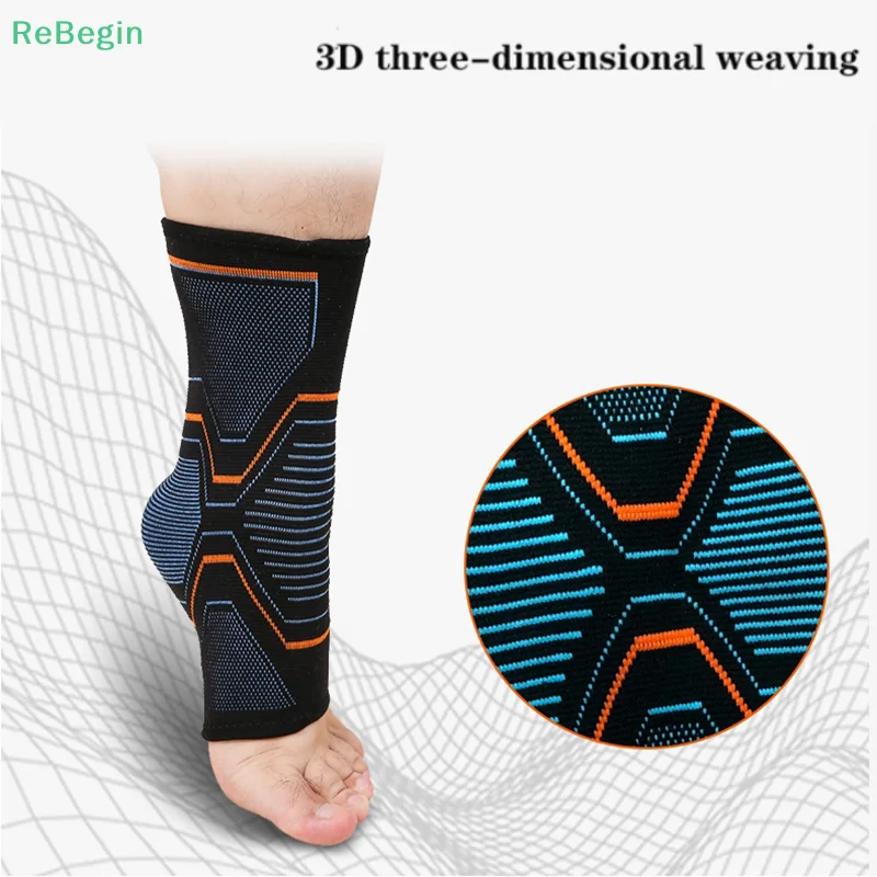 Respirável 3D tricô design ajustável tornozelo suporte cinta, esportes cinta, correias para o pé, alívio das dores, relif, novo, 1pc