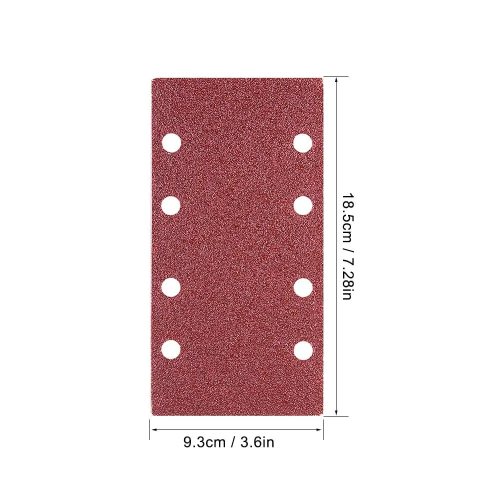 93 x 185 mm Sanding Sheets Set 35 Pcs 8 Holes Assorted 40/60/80/120/240 Grits for Derusting Polishing Metal Wooden Materials