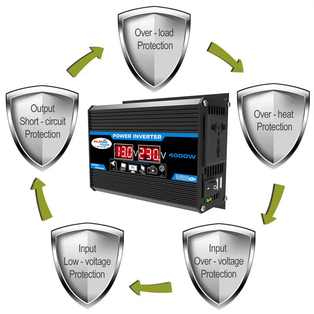 

Dual LCD Digital Display Car Power Inverter Car Charger Converter Voltage Transformer for Auto Steamboat Accessories