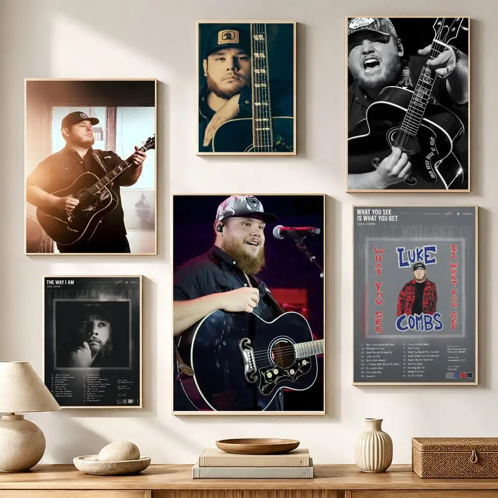 Country Singer Luke Combs Poster High-definition waterproof stickers, suitable for home décor, gifts, and holiday decorations
