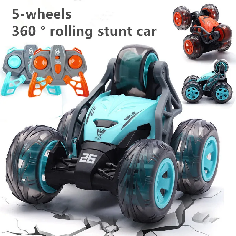 

5 wheels 360 ° rolling stunt RC car 2.4G remote control stunt car, off-road reverse truck, boy RC toy wholesale kids gift