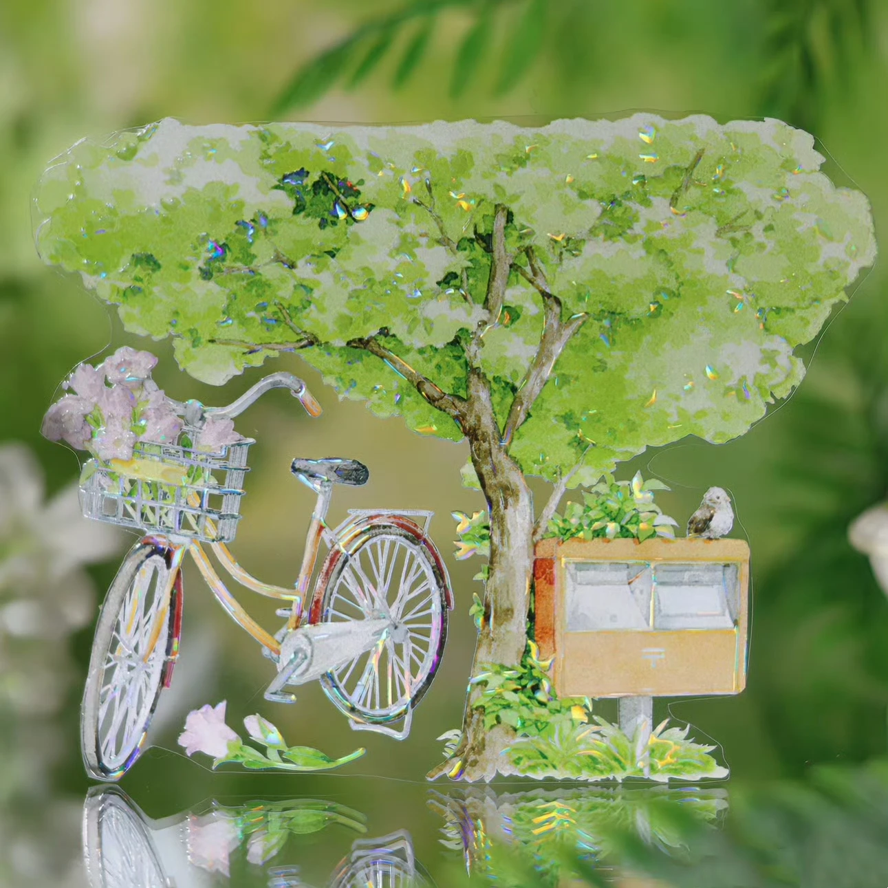 

Зеленые поле деревья Пейзаж Домашнее животное васи Лента Shell Light Tape, журнал, красивый фон