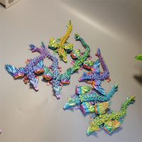 1 PC 3d Printed Dragon Crystal Flying Dragon Wing Joint Movable Creative Divine Dragon Ornament -20cm/45cm