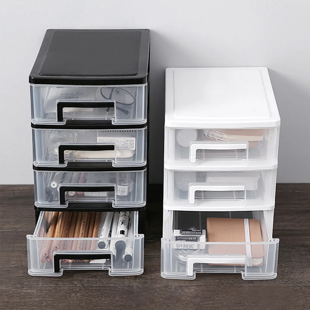 

Three-Layer Drawer Storage Cabinet Plastic Storage Box Portable Multifunctional Organizer Desktop Sundries Holder