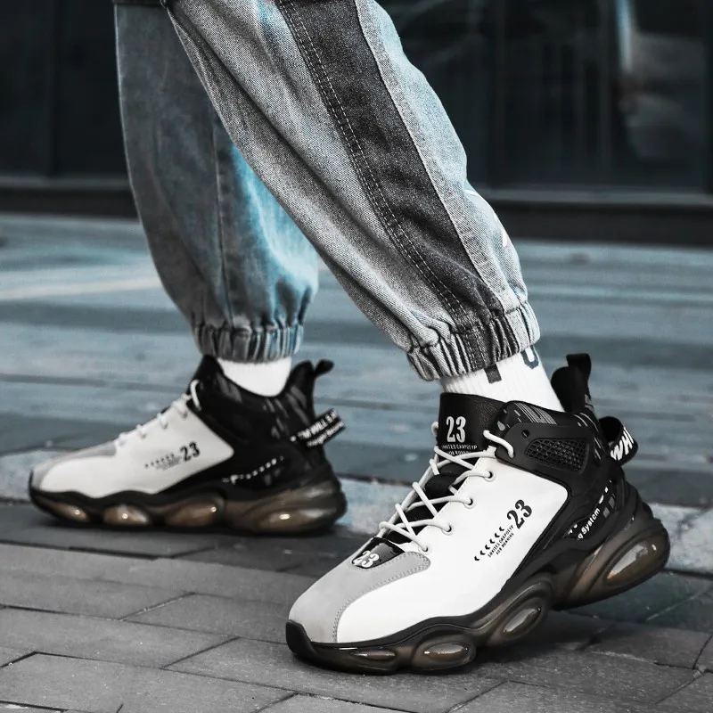 Men's Outdoor Casual Sports Shoes Running Shoes Comfortable Breathable Leather Upper Durable Rubber Sole