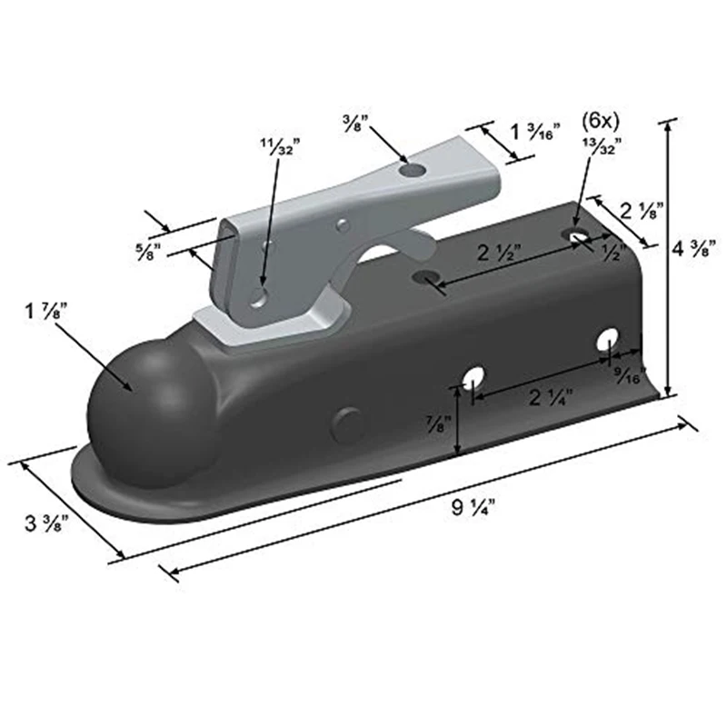 Trigger-Style Trailer Coupler - 1-7/8
