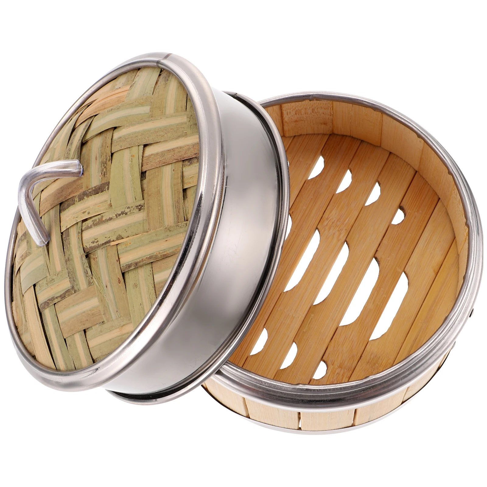 

Bamboo Steamer Anti-cracking Basket Kitchen Chinese Dumplings Stainless Steel Banding Airtight Layer Long Use