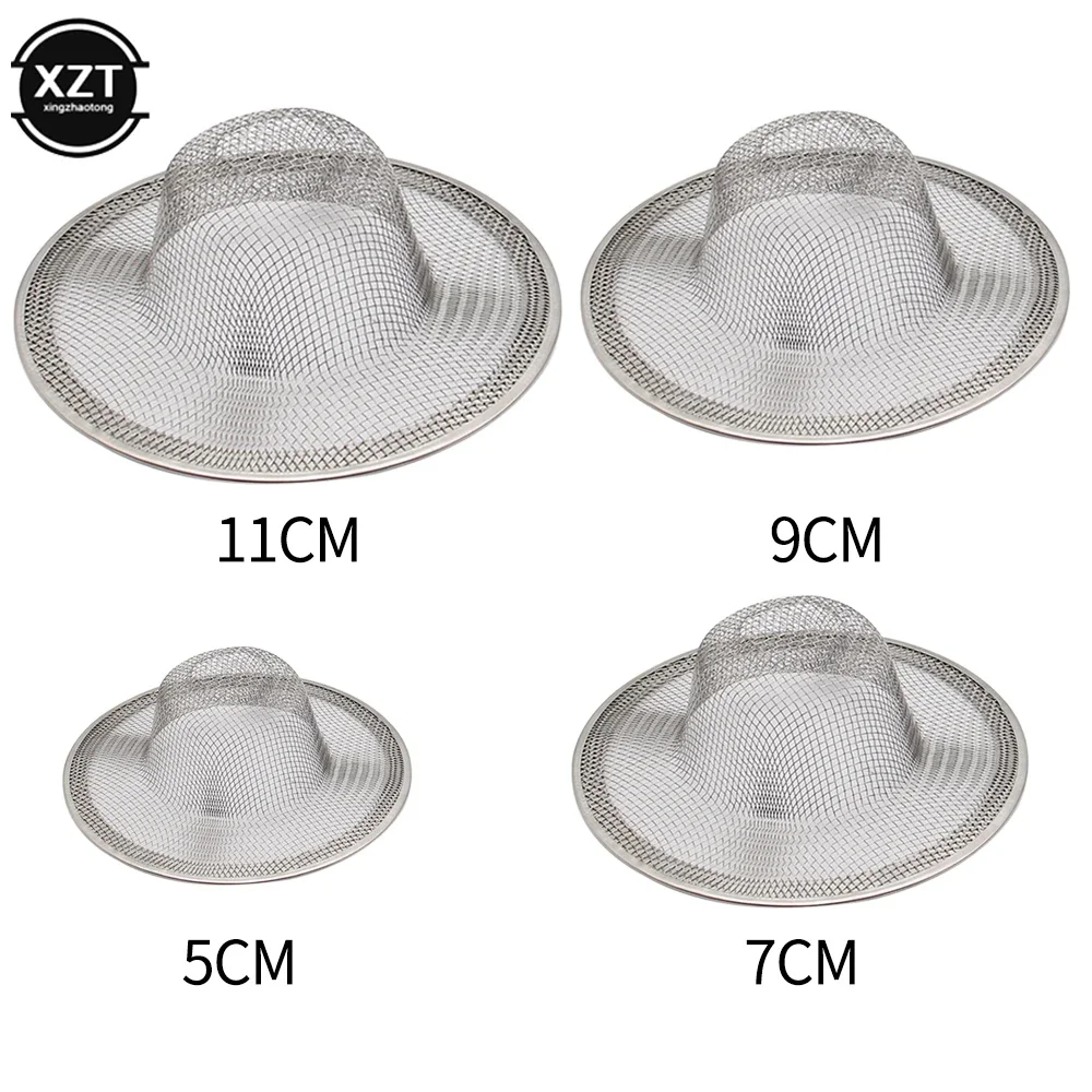 

Stainless Steel Drains Kitchen Sink Strainers Bathroom Hair Filter Kitchen Bath Accessories Floor Drain Net Hair Blocking Filter