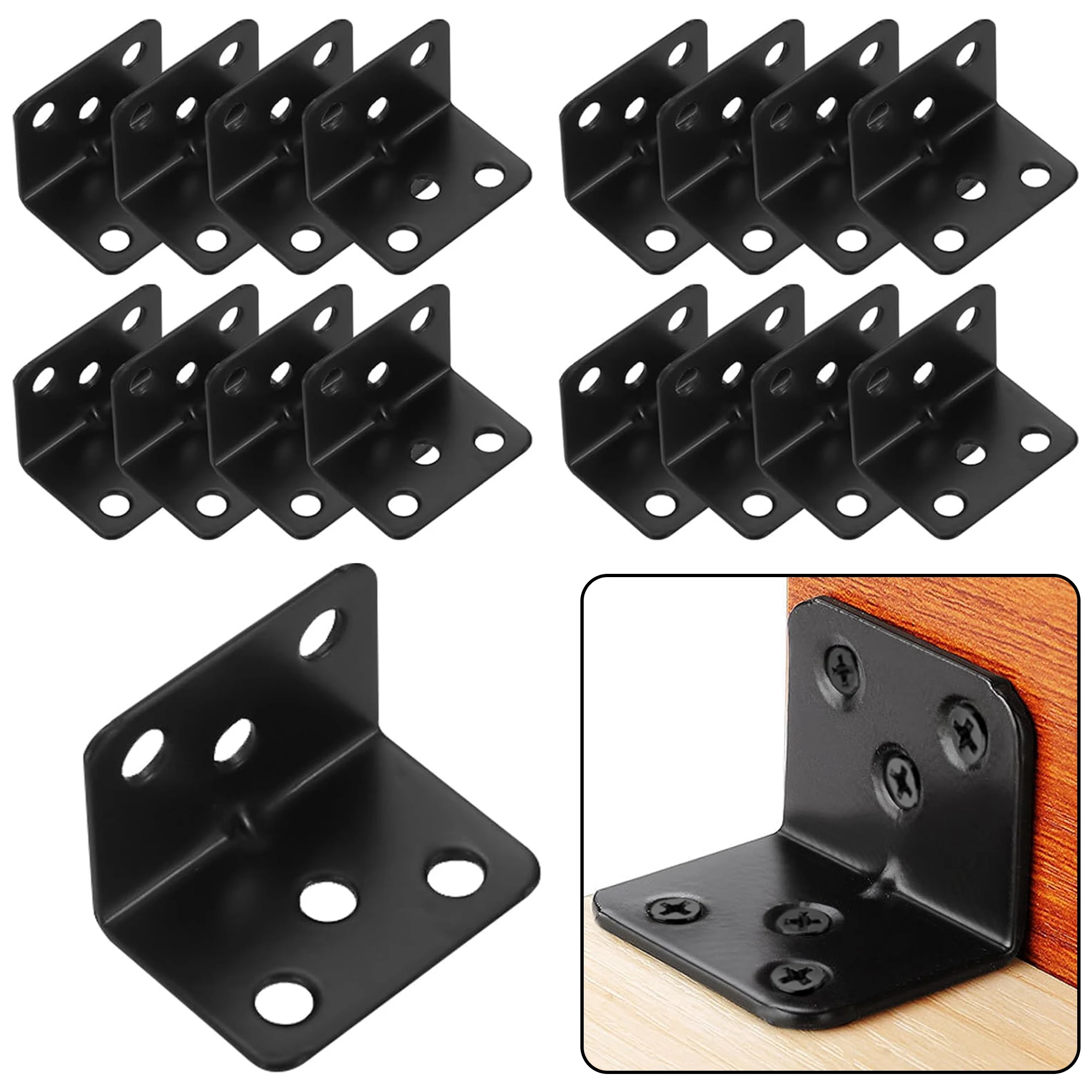 Corner Code, 6 Holes Angle Bracket, Joint Right Angle Bracket, L-shaped Corner Bracket, Suitable for Furniture Shelf Bracket