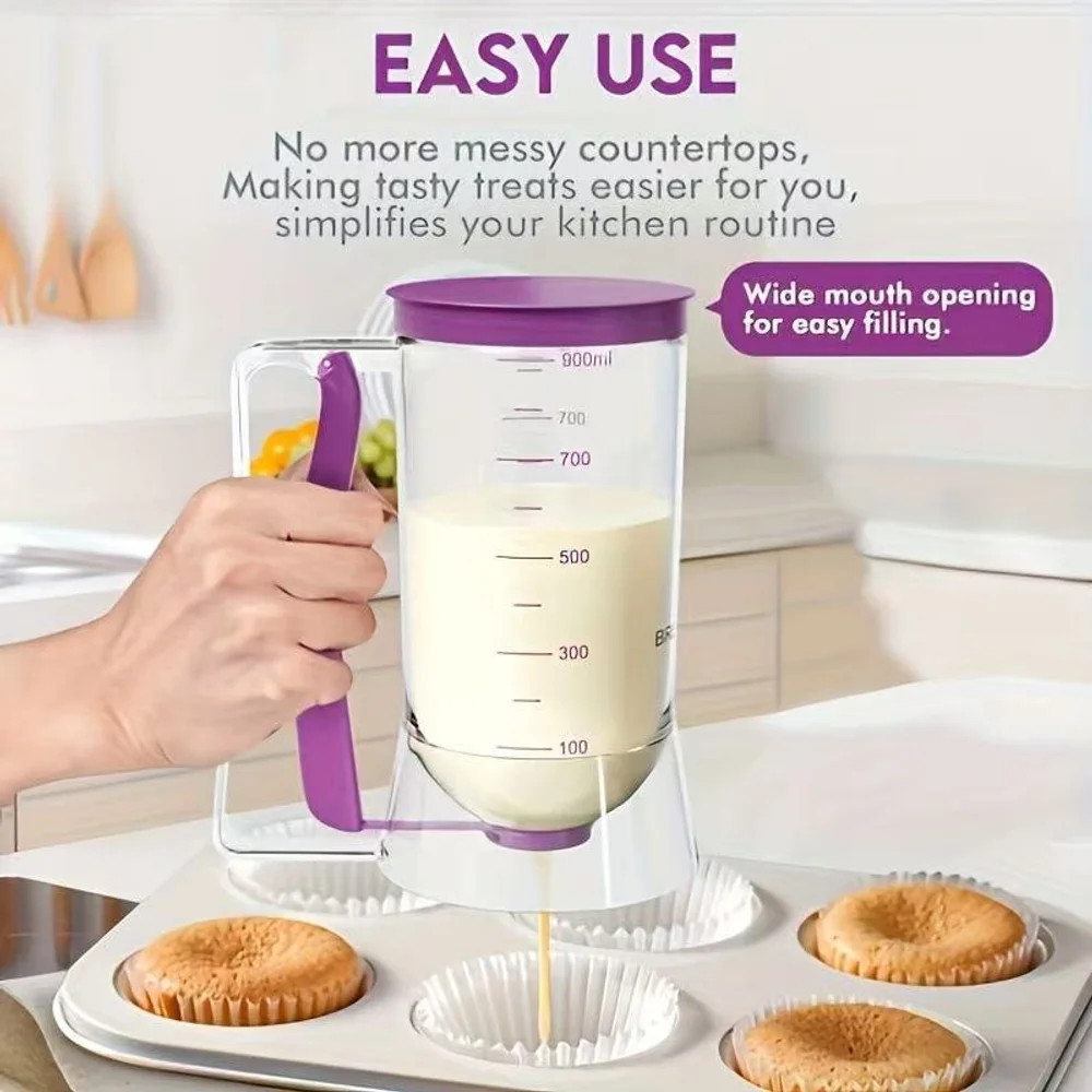 Heißer Verkauf Handheld Teig Dispenser Messbecher Kuchen Teig Separator Diy Backen Auslaufsicher Portion Control Tool
