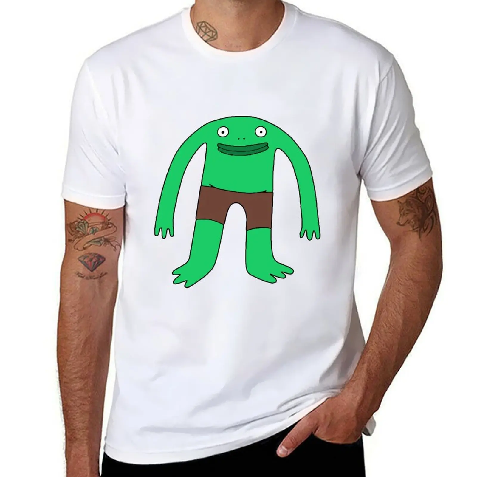 

Smiling Friends - Mr. Frog T-Shirt cotton tshirt 100% t shirt man plain T-Shirt