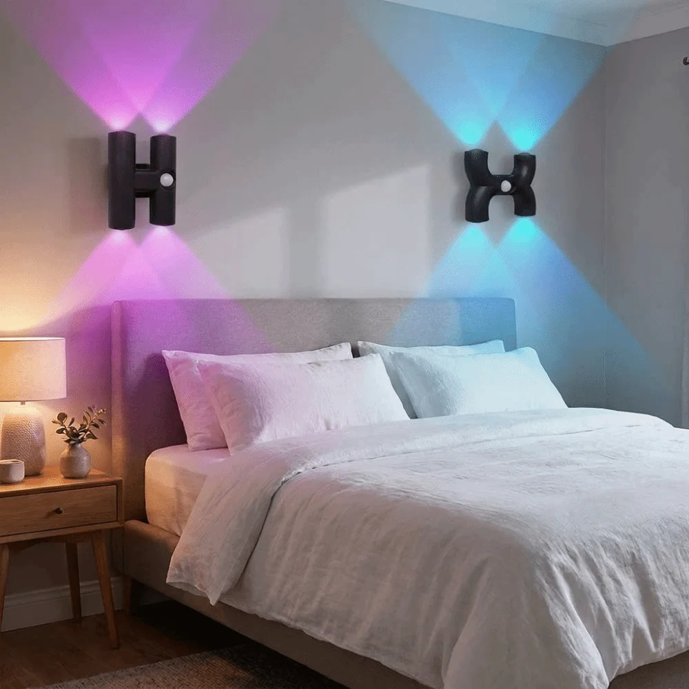 Tri Color Light/RGB Motion Sensor Night Light Smart Sensing Magnetic Suction Rechargeable Wall Light USB Charging