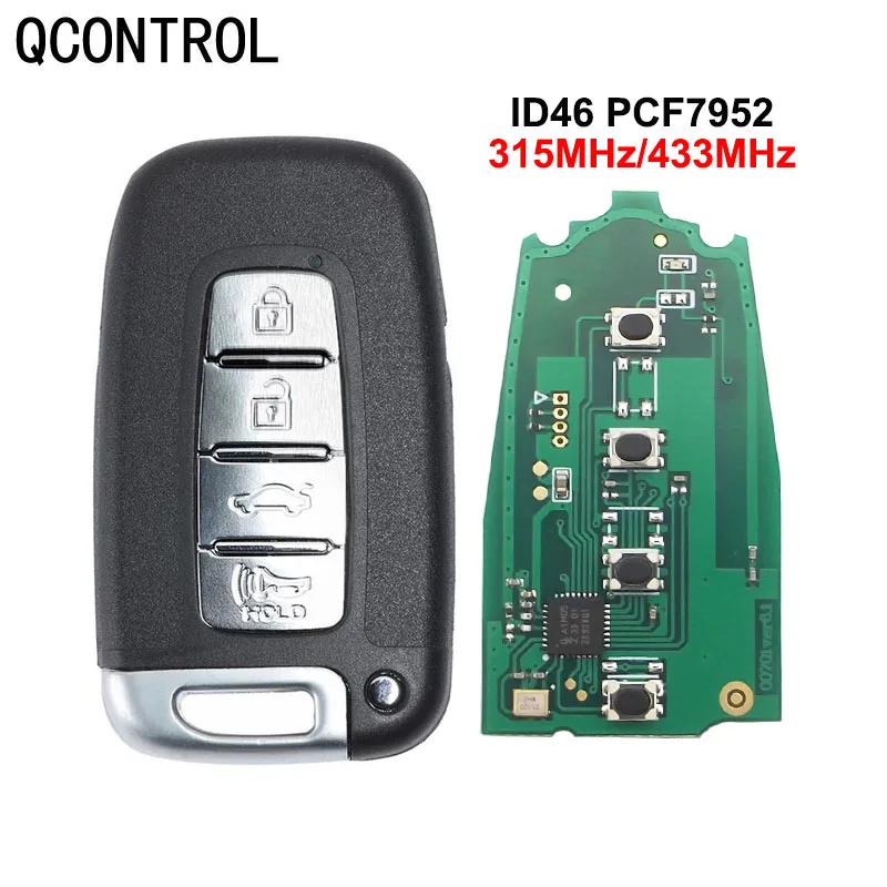 

QCONTROL Car Remote Smart Key Fit for HYUNDAI 315433MHz I30 I45 Ix35 Genesis Equus Veloster Tucson Sonata Elantra with ID46 Chip