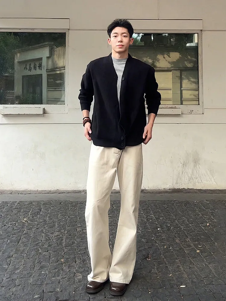 

Cleanfit Slim Straight Micro Flared Jeans Men's Sle Spring American High Street Bent Knife Yellowi White Casual Jeans