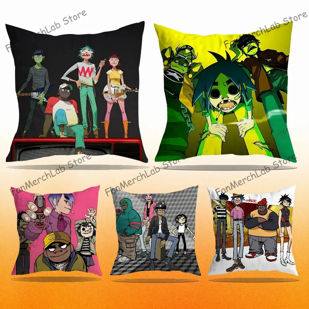 

G-Gorillaz Rock Band Cushion For Bedroom Car Coffee Shop Room and Living Room Sofa Decorative Pillow Cover Case