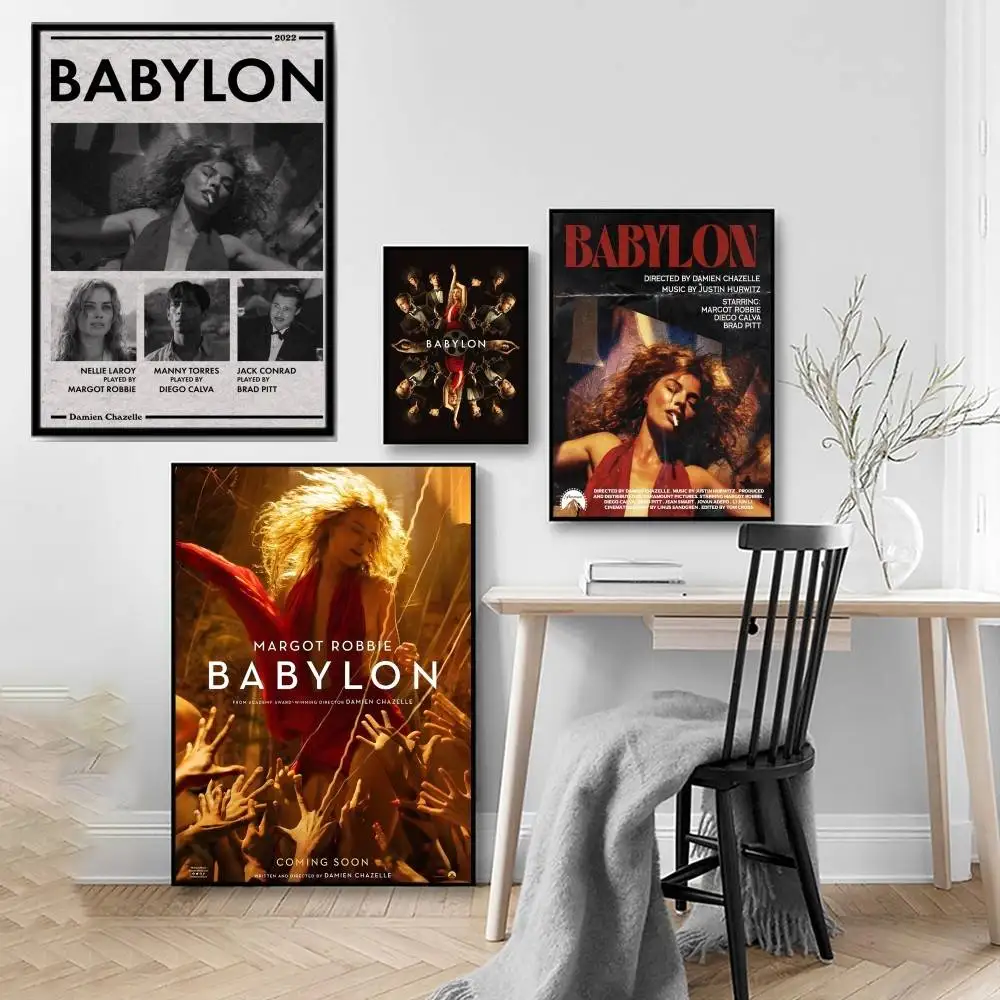 M-Margot R-Robbie Babylon Poster Print Canvas Pictures Home For Living Room And Bedroom Wall Modern Decor Frameless Painting
