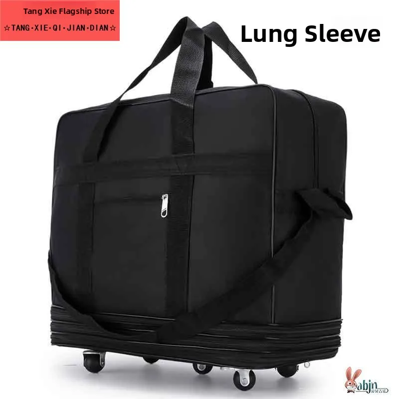 

Large Capacity Canvas Airline Check-In Baggage Bag with Wheels Travel Bag Moving Bag Sports Style Foldable ABS PC Material