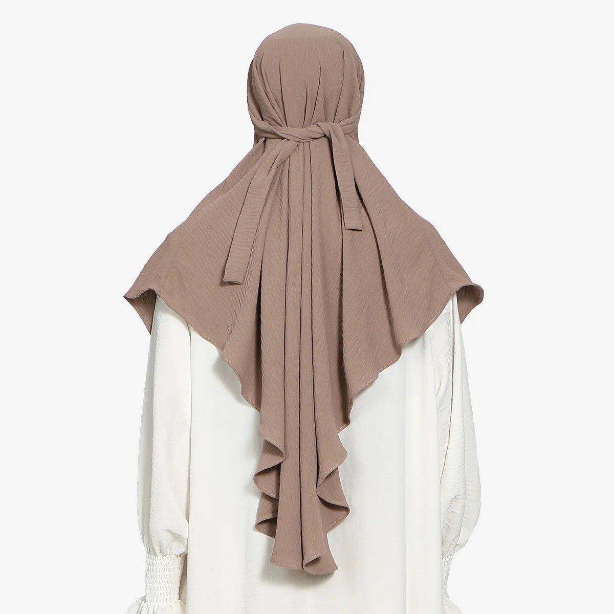 

Hot-selling New Polyester Ice Silk Wrinkle Strap Headscarf Women's Fashion Versatile High-quality Monochrome Headscarf