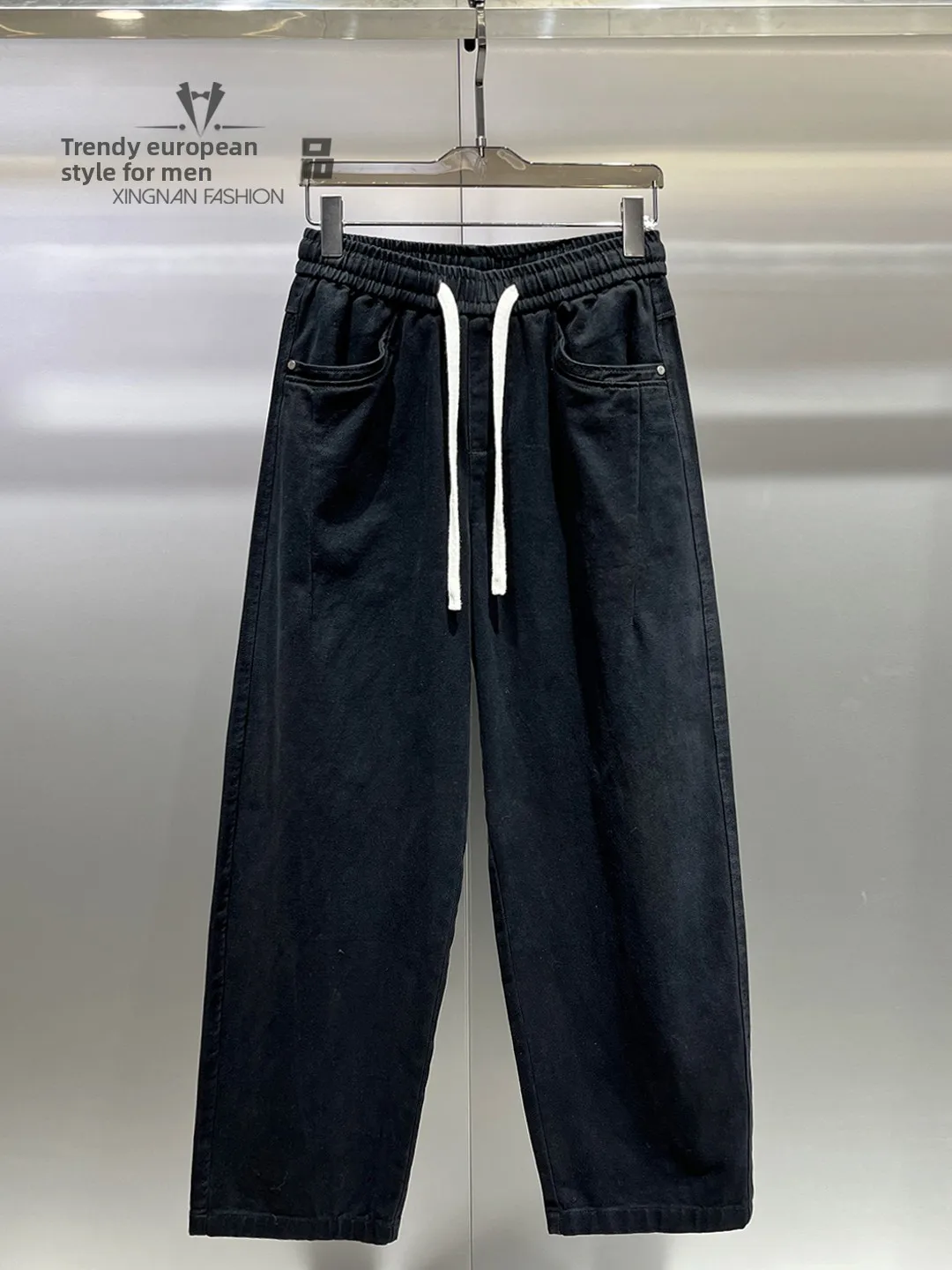 

Spring Summer Fashion Retro Loose Straight Casual Pants Men's Dyed Comfortable Versatile Commuter Wide Leg Pants
