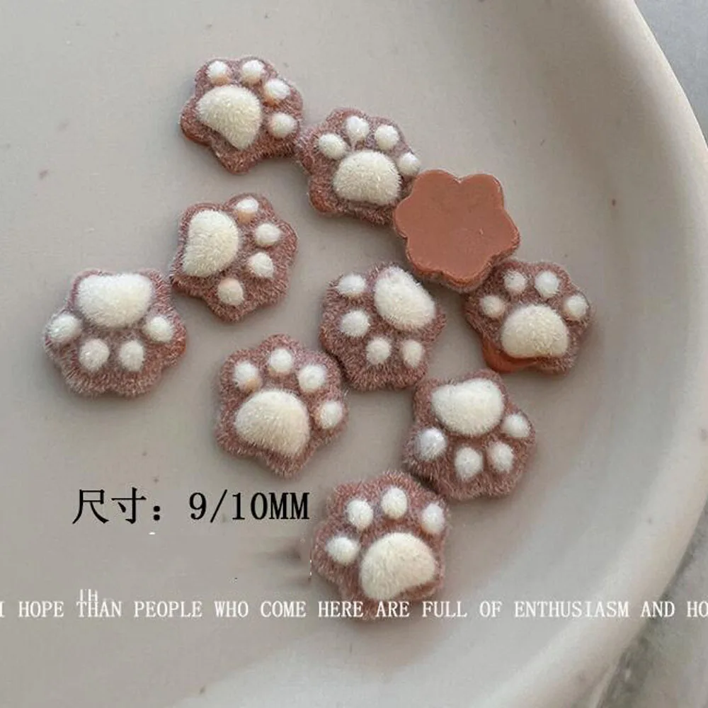 10 Uds. De encantadores dijes 3D de oso de peluche para uñas, lazos marrones, osos de peluche, pata de conejo, decoraciones artísticas para uñas, accesorios de manicura para Otoño e Invierno