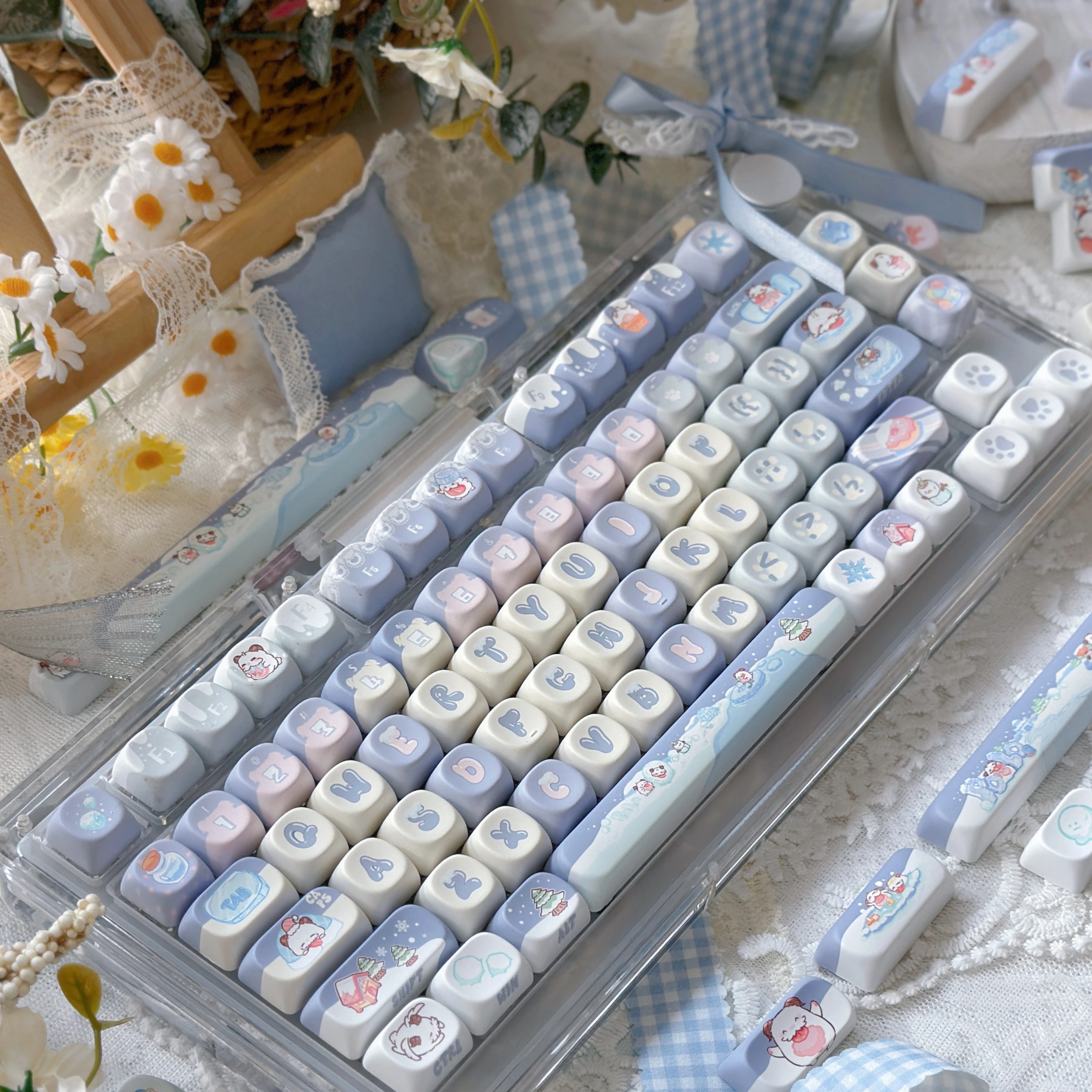 

Ice and snow Pbt thermal sublimation mechanical keyboard keycap second creation