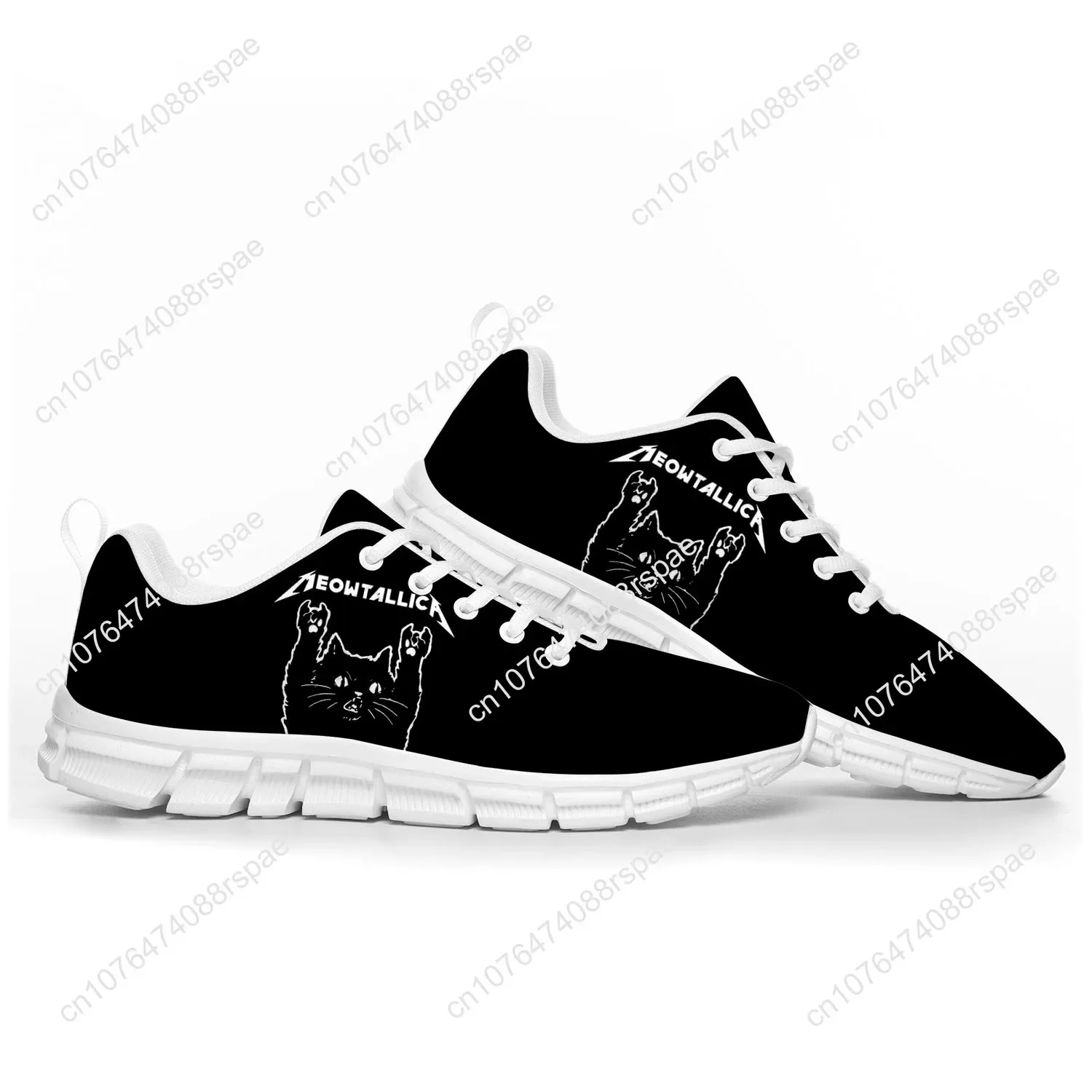 Zapatos deportivos de gato Meowtallica Rock Band Pop para hombres, mujeres, adolescentes, niños, zapatillas casuales personalizadas, zapatos de pareja de alta calidad