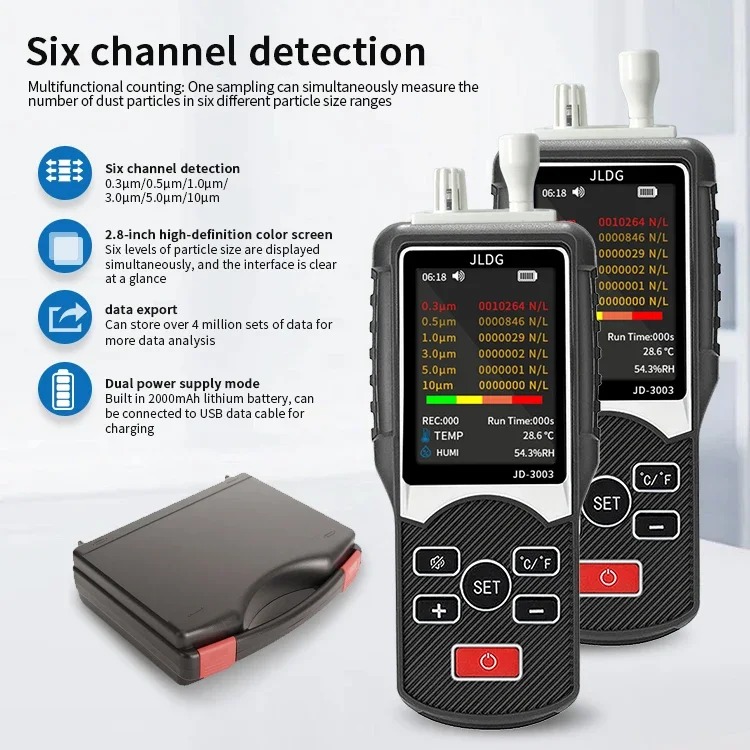 JD-3003 Particle Counter Dust pm2..5 Pollution Detector detects air particle size