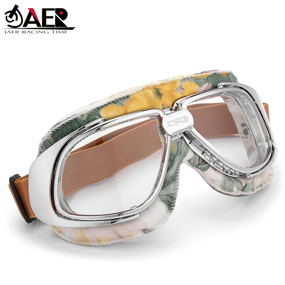 

PU Leather Motorcycle Goggles Safety Eye Ski Glasses Retro Woman Sunglasses for Pit Bike Motocorss ATV