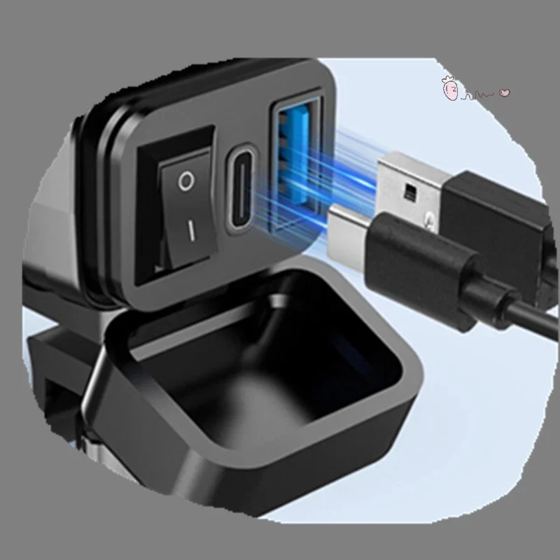 

Motorcycle USB Charger 48W Dual Port With Type C PD QC3 0 Quick Charge Phone Charger Voltmeter Power Meter ON/Off Switch Waterpr