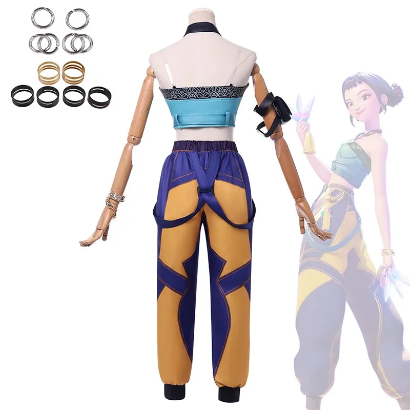

qa156Anime Team KPop Demon Role Play Uniform Sexy Stage Hunters Zoey Cosplay Costumes Women Girls Carnival Party Outfit