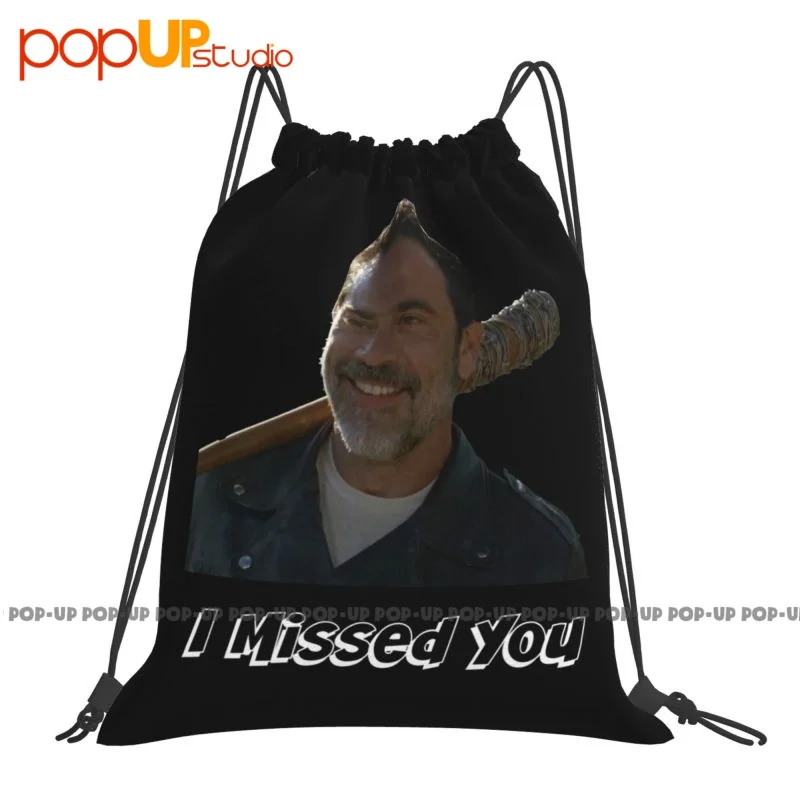 Negan I Missed You The Walking Dead Jeffrey Dean Morgan Drawstring Bags Gym Bag Vintage Outdoor Running