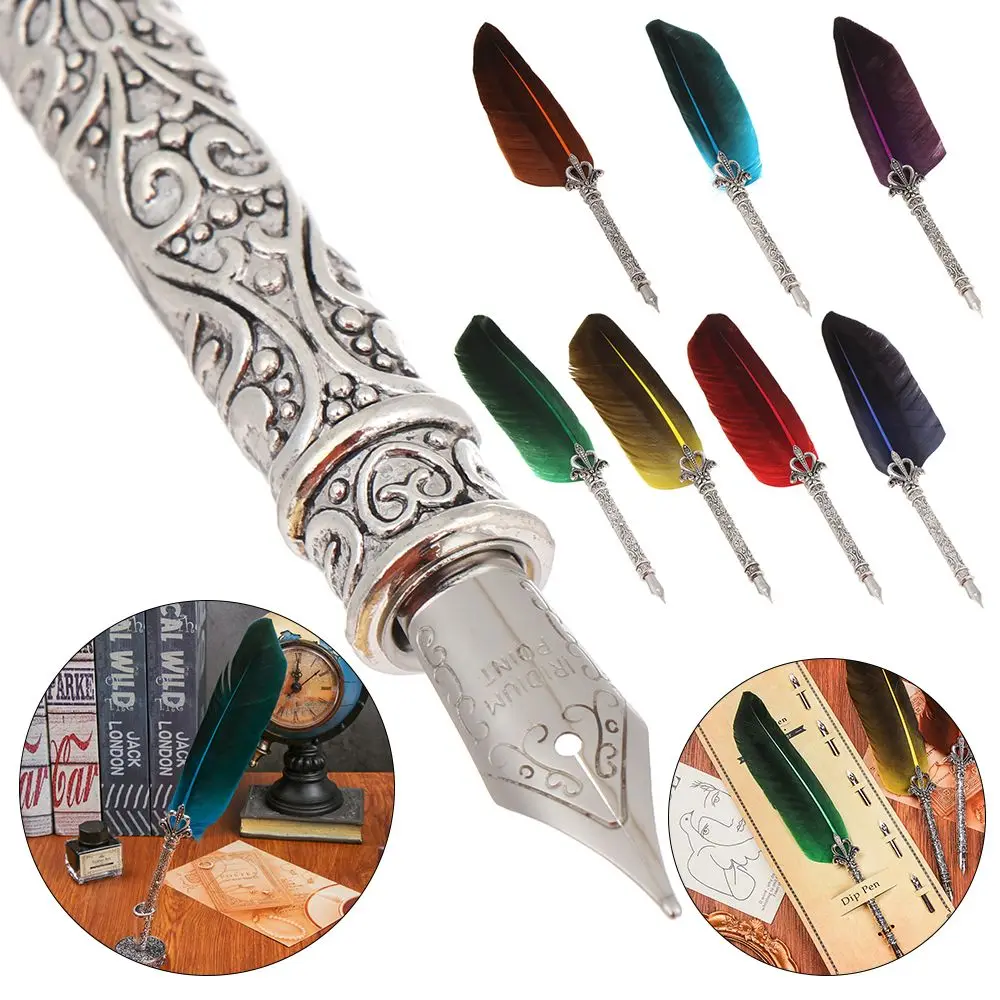 

Smooth Writing Tools Spray Gold Creative Stationery Fountain Pen Ink Pen Signature Feather Pen