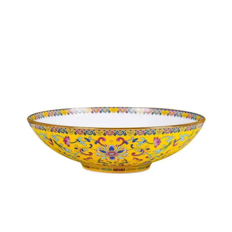 

Enamel ceramic dish, household ceramic disc to deepen the soup plate