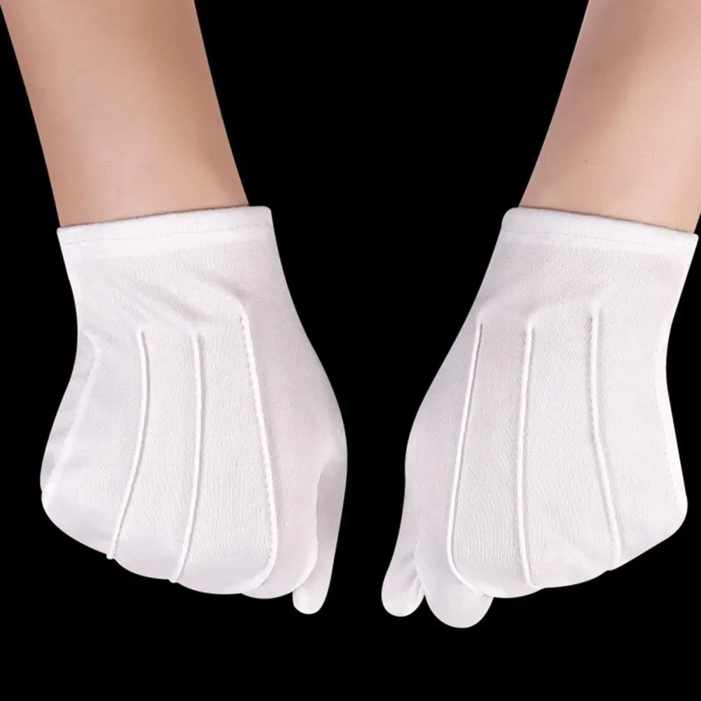 White Formal Gloves Uniform Costume Tuxedo Guard Gloves For Men Women Coin Jewelry Inspection Gloves For Server 공식적인 장갑