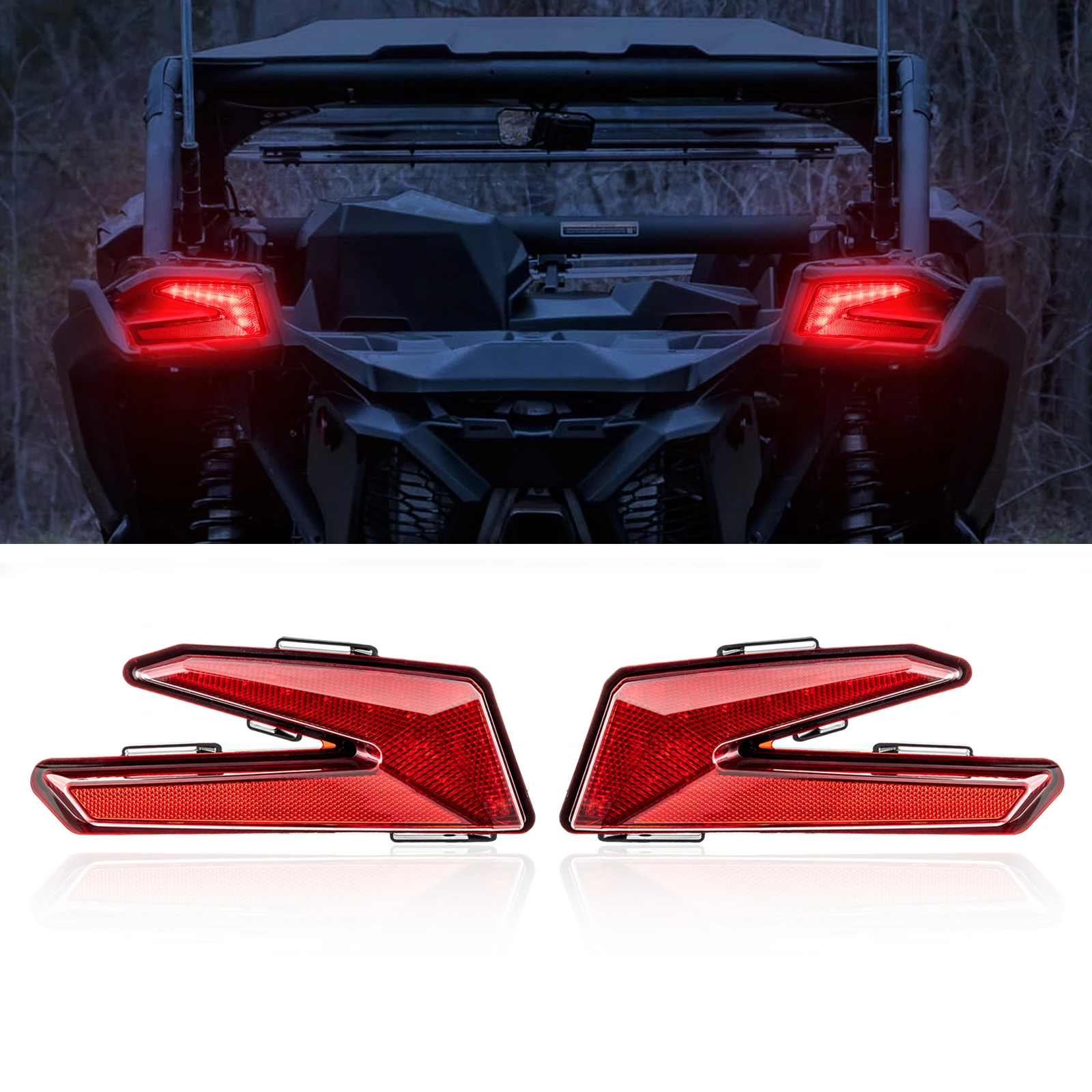 

UTV LED Rear Brake（Stop）Lights Taillights Assembly Tail Lamps for 2017-2024 Can Am Maverick X3/Maverick X3 Max Accessories