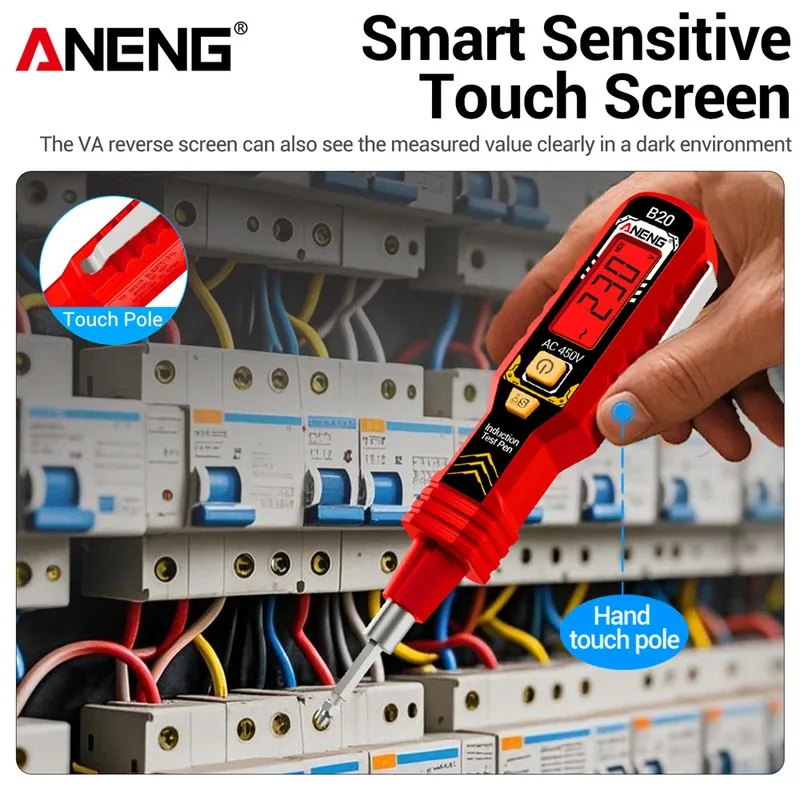 ANENG B20 Insulated Screwdriver Double Head Dual-use Slotted Cross Tester Pen Screw Driver Repair Voltage Meter Hand Tools