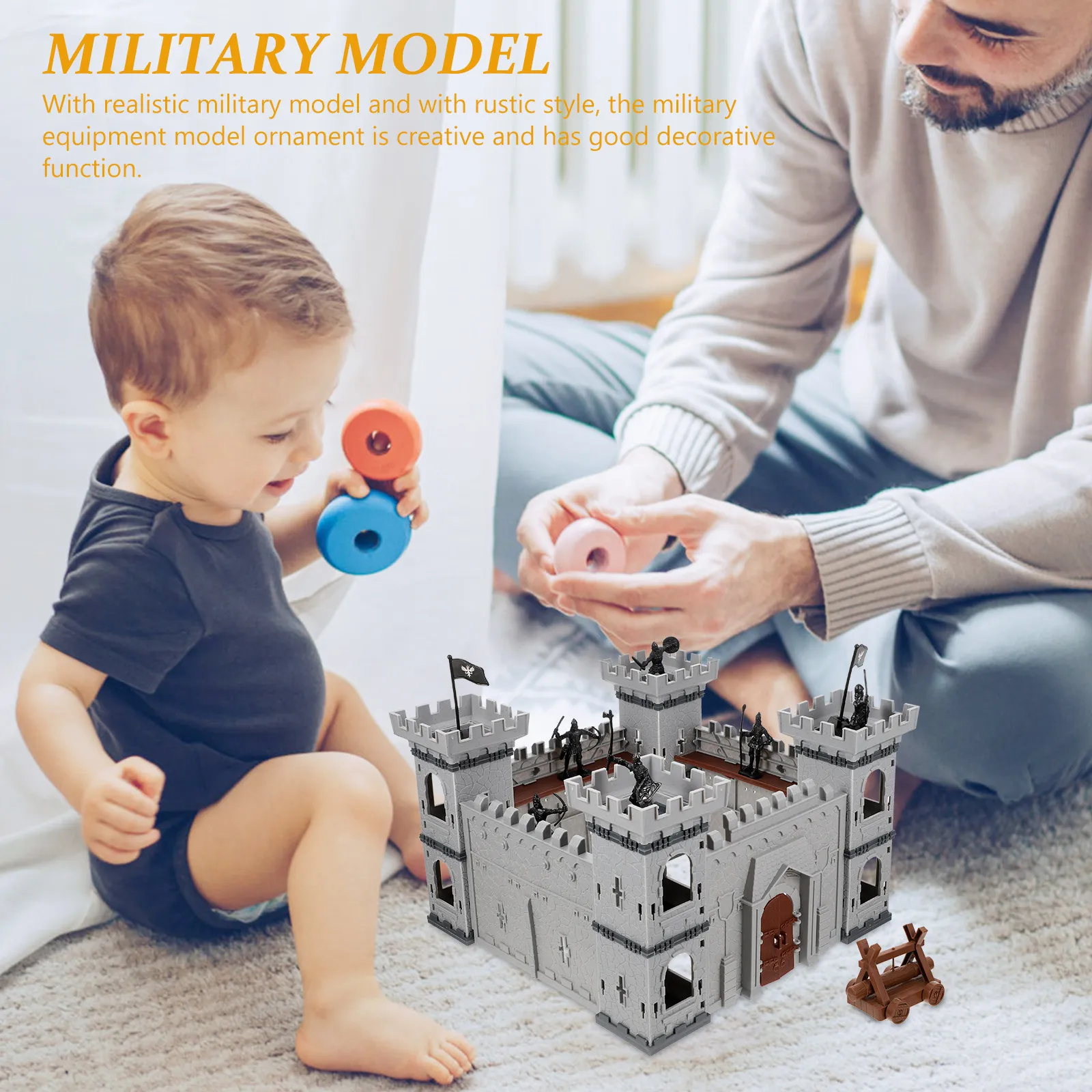 

1Set Military Castle Siege Simulated Equipment Decor Collector Prop Educational Boys Kids Gift Military Toy for Boys