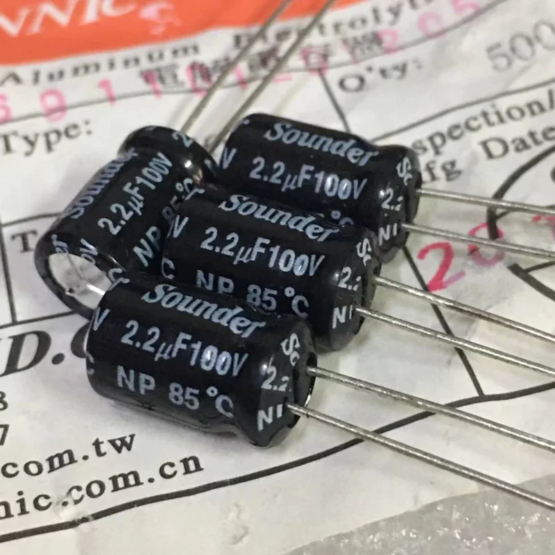 10PCS Brand new original BENNIC/Sounder 2.2UF 100V NP audio divider non-polar electrolytic capacitor