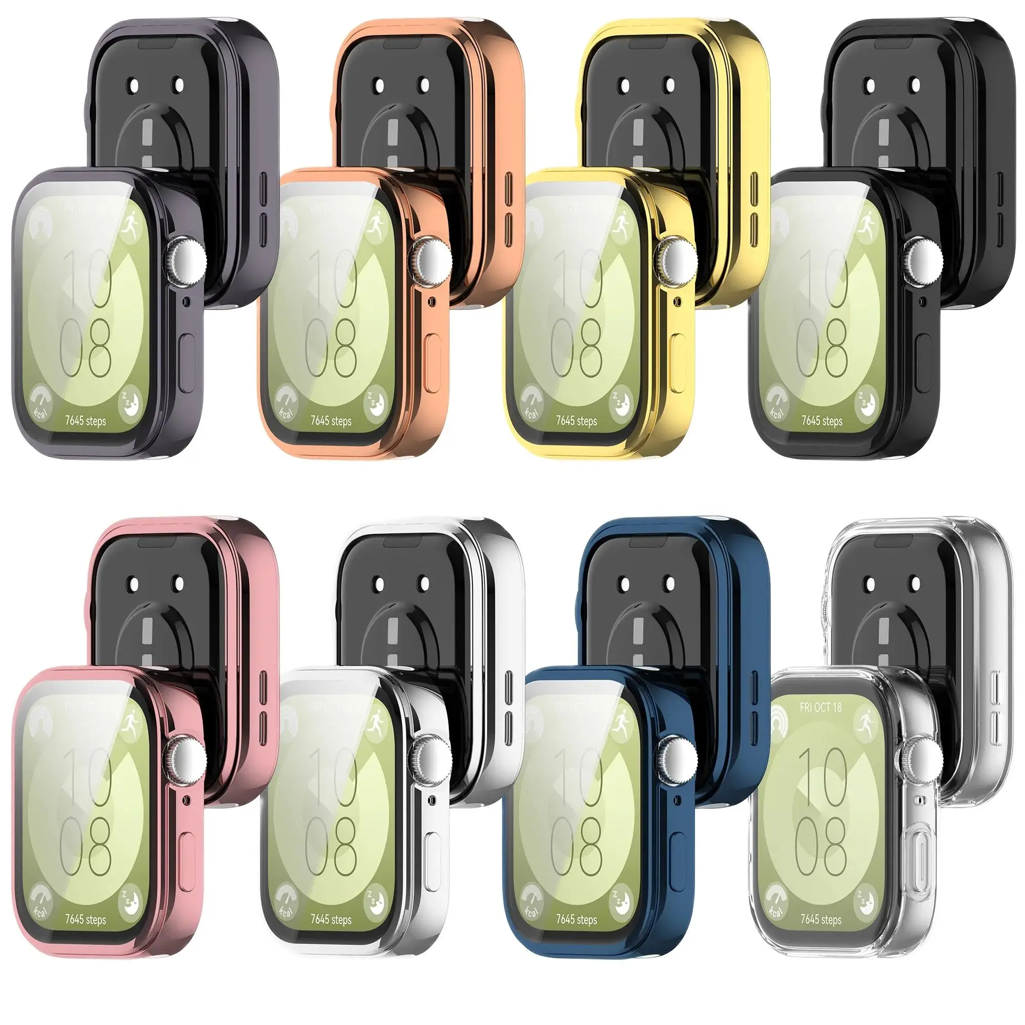 Soft TPU Transparent Screen Protective Case For Huawei Watch Fit 3 Watch Cases Full Protector Cover Frame Shock-Resistant Shell