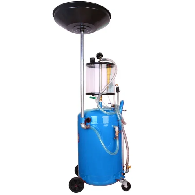 Hot Sale 80L Waste Oil Suction Machine Pneumatic Telescoping Plastic   Lift Drain With Casters  Drainer