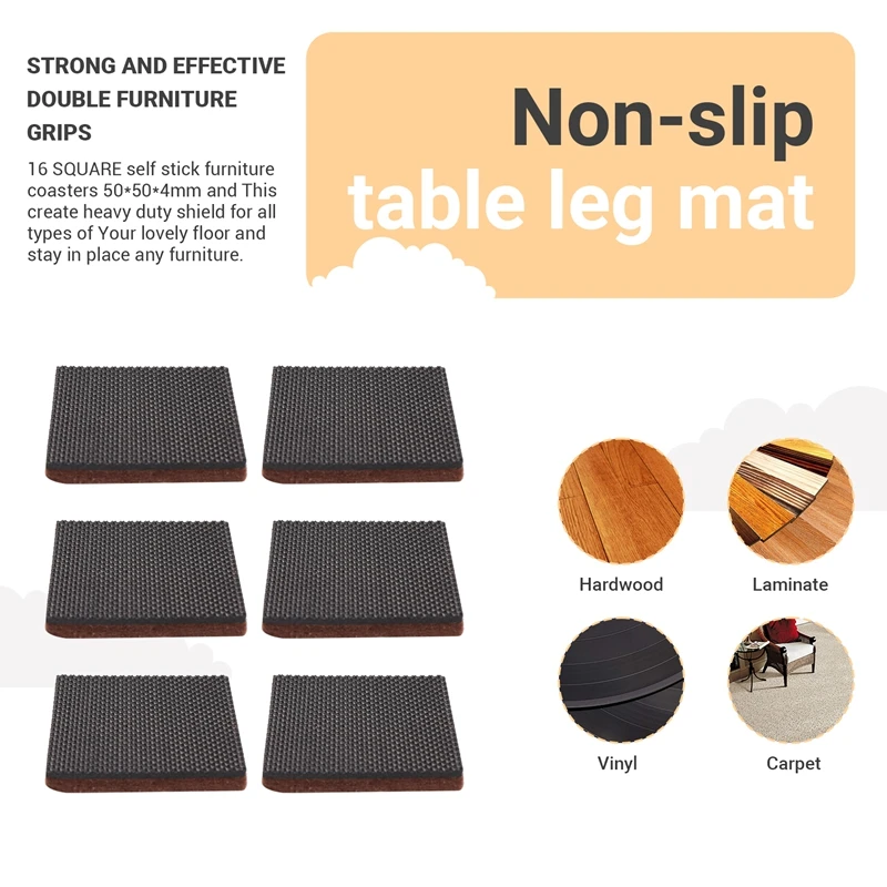 แผ่นรองเฟอร์นิเจอร์กันลื่น - ที่จับเฟอร์นิเจอร์ระดับพรีเมียม เท้าเฟอร์นิเจอร์แบบมีกาวในตัวที่ดีที่สุด - แผ่นรองเฟอร์นิเจอร์ไม่ลื่นไถลที่สมบูรณ์แบบ Flo