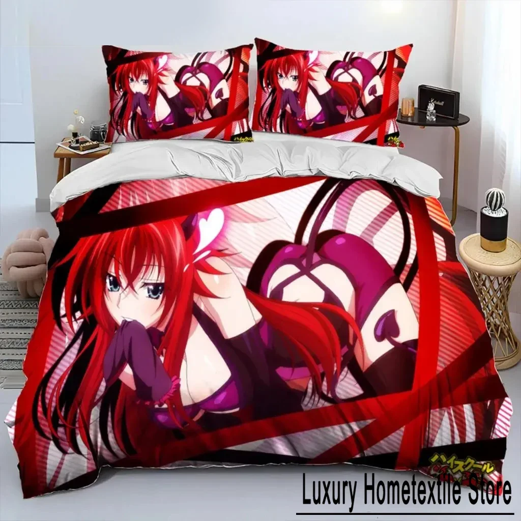 

Anime High School DxD Sexy Rias Bedding Set Boys Girls Twin Queen Size Duvet Cover Pillowcase Bed Kids Adult Home Textileextile
