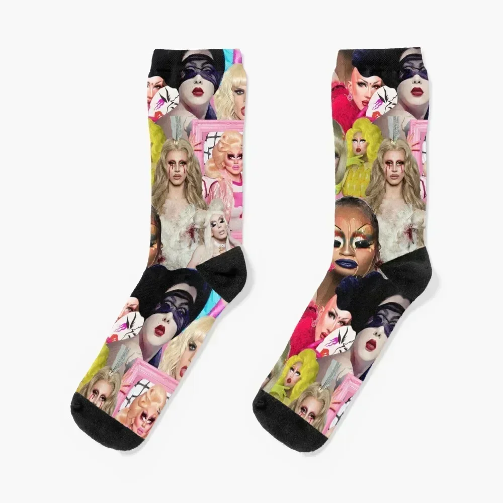 

rupaul drag race collage Socks hiphop new in's gift designer Socks Female Men's hiking shoes christmass gift Socks Women's Men's