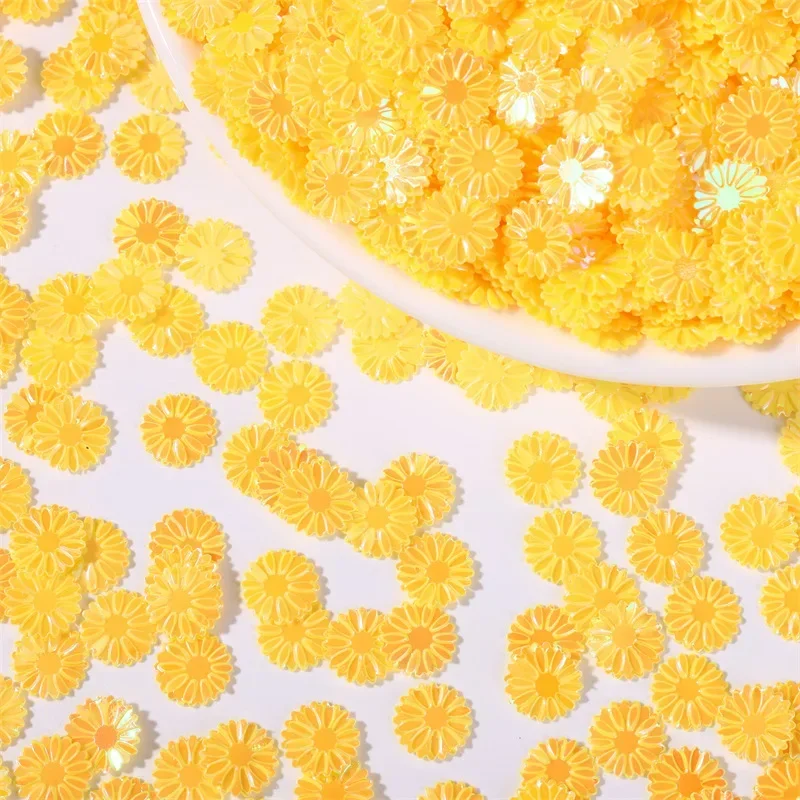 50g/Beutel 9mm Gänseblümchen-Pailletten - Glitzerflocken für Schleimfüllung, Nagelkunst & Handyhüllen-Deko, DIY Harz-Bastelzubehör – Detail 4
